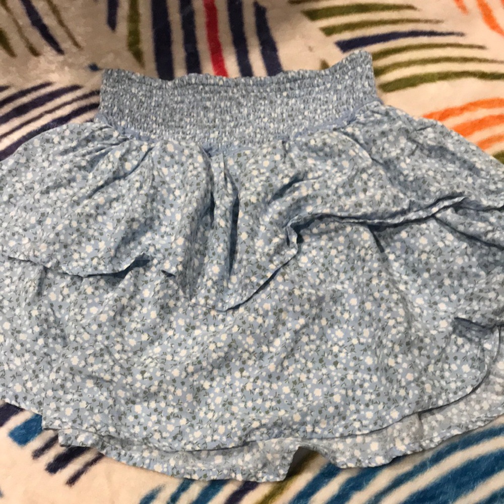 Hollister Light Blue Floral Mini Skirt